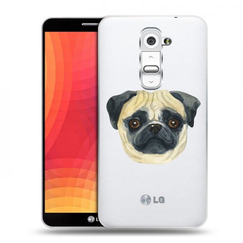 Полупрозрачный дизайнерский пластиковый чехол для LG Optimus G2 Прозрачные собаки