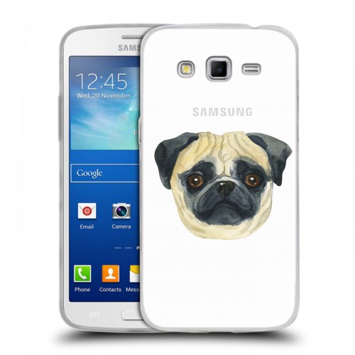 Полупрозрачный дизайнерский пластиковый чехол для Samsung Galaxy Grand 2 Прозрачные собаки