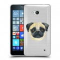 Полупрозрачный дизайнерский пластиковый чехол для Microsoft Lumia 640 Прозрачные собаки