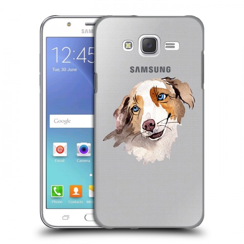 Полупрозрачный дизайнерский пластиковый чехол для Samsung Galaxy J5 Прозрачные собаки