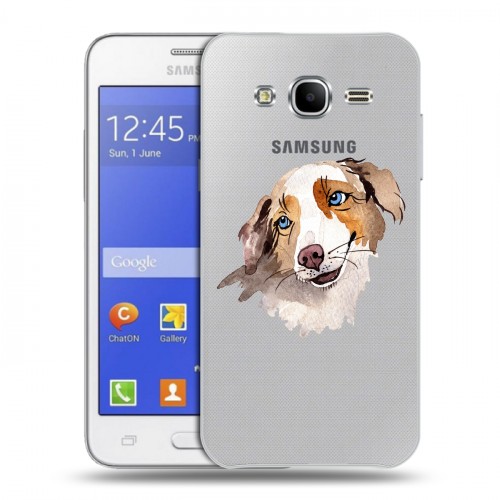 Полупрозрачный дизайнерский силиконовый чехол для Samsung Galaxy J7 Прозрачные собаки
