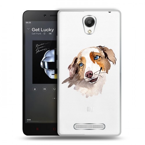 Полупрозрачный дизайнерский силиконовый чехол для Xiaomi RedMi Note 2 Прозрачные собаки