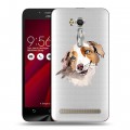 Полупрозрачный дизайнерский пластиковый чехол для ASUS Zenfone Go 5.5 Прозрачные собаки
