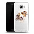 Полупрозрачный дизайнерский пластиковый чехол для Samsung Galaxy C7 Прозрачные собаки