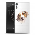 Полупрозрачный дизайнерский пластиковый чехол для Sony Xperia XZs Прозрачные собаки