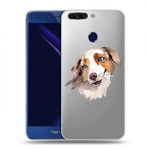Полупрозрачный дизайнерский пластиковый чехол для Huawei Honor 8 Pro Прозрачные собаки