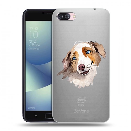 Полупрозрачный дизайнерский пластиковый чехол для Asus ZenFone 4 Max Прозрачные собаки