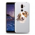 Полупрозрачный дизайнерский пластиковый чехол для Nokia 7 Plus Прозрачные собаки