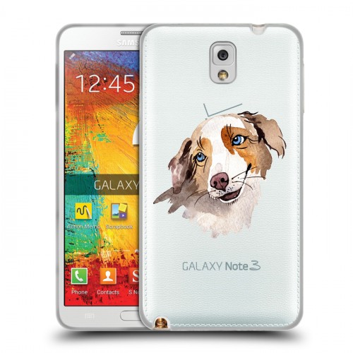 Полупрозрачный дизайнерский пластиковый чехол для Samsung Galaxy Note 3 Прозрачные собаки