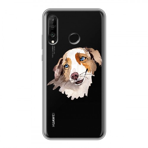 Полупрозрачный дизайнерский силиконовый чехол для Huawei P30 Lite Прозрачные собаки