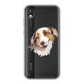 Полупрозрачный дизайнерский пластиковый чехол для Huawei Honor 8s Прозрачные собаки