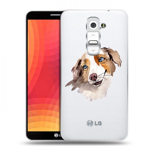 Полупрозрачный дизайнерский пластиковый чехол для LG Optimus G2 Прозрачные собаки