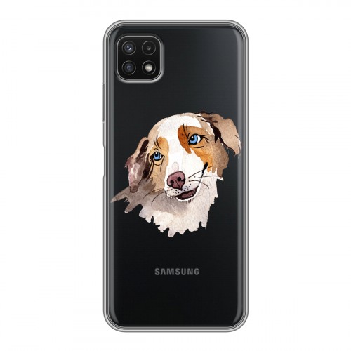 Полупрозрачный дизайнерский силиконовый чехол для Samsung Galaxy A22s 5G Прозрачные собаки
