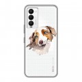 Полупрозрачный дизайнерский силиконовый чехол для Tecno Camon 18 Прозрачные собаки