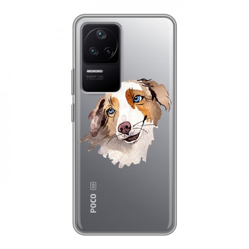 Полупрозрачный дизайнерский силиконовый чехол для Xiaomi Poco F4 Прозрачные собаки