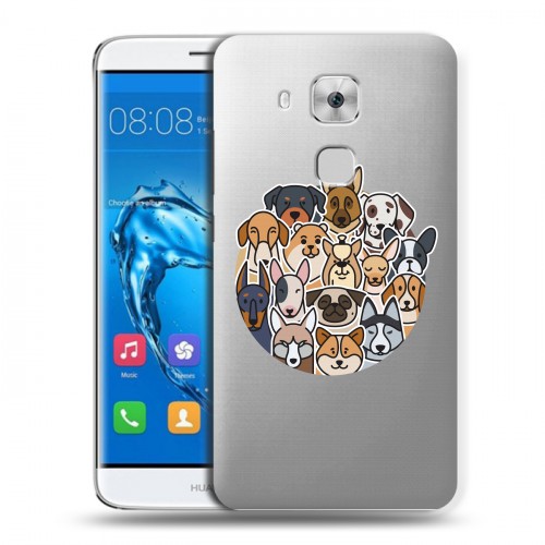 Полупрозрачный дизайнерский пластиковый чехол для Huawei Nova Plus Прозрачные собаки