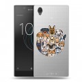 Полупрозрачный дизайнерский пластиковый чехол для Sony Xperia L1 Прозрачные собаки