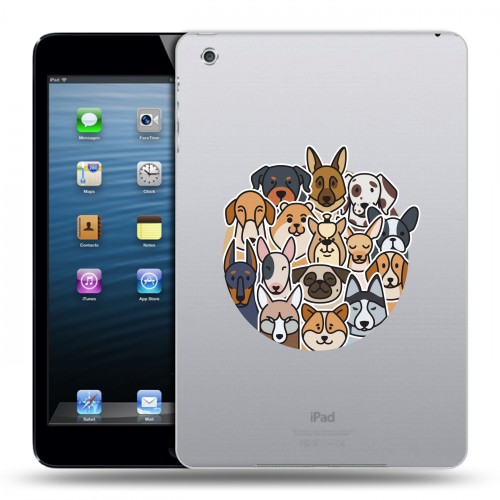 Полупрозрачный дизайнерский пластиковый чехол для Ipad Mini Прозрачные собаки