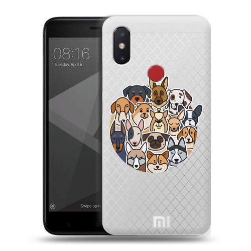 Полупрозрачный дизайнерский пластиковый чехол для Xiaomi Mi8 SE Прозрачные собаки
