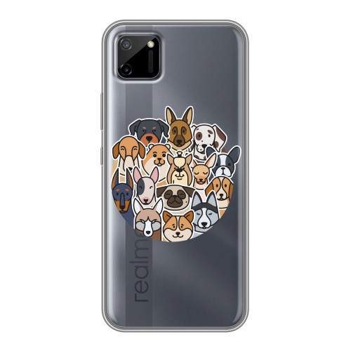 Полупрозрачный дизайнерский пластиковый чехол для Realme C11 Прозрачные собаки