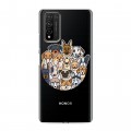 Полупрозрачный дизайнерский пластиковый чехол для Huawei Honor 10X Lite Прозрачные собаки