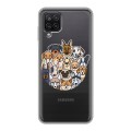 Полупрозрачный дизайнерский пластиковый чехол для Samsung Galaxy A12 Прозрачные собаки