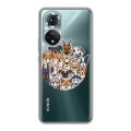 Полупрозрачный дизайнерский силиконовый чехол для Huawei Honor 50 Прозрачные собаки