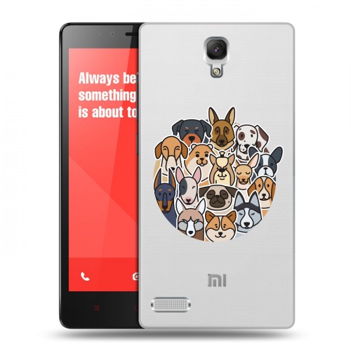 Полупрозрачный дизайнерский силиконовый чехол для Xiaomi RedMi Note Прозрачные собаки