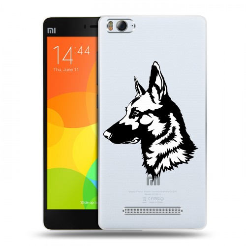 Полупрозрачный дизайнерский пластиковый чехол для Xiaomi Mi4i Прозрачные собаки