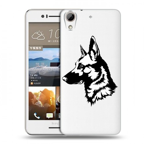 Полупрозрачный дизайнерский пластиковый чехол для HTC Desire 728 Прозрачные собаки