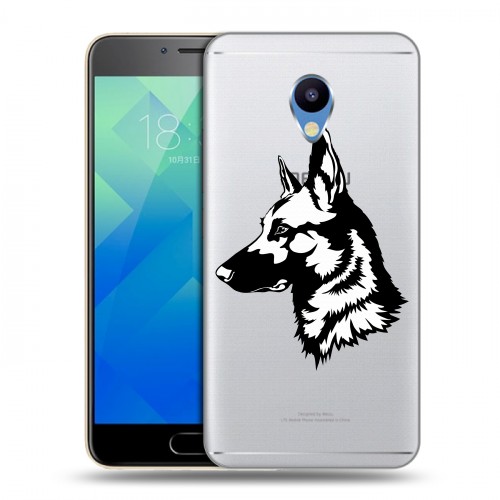 Полупрозрачный дизайнерский силиконовый чехол для Meizu M5 Прозрачные собаки