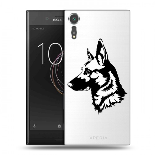 Полупрозрачный дизайнерский пластиковый чехол для Sony Xperia XZs Прозрачные собаки