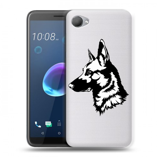 Полупрозрачный дизайнерский пластиковый чехол для HTC Desire 12 Прозрачные собаки