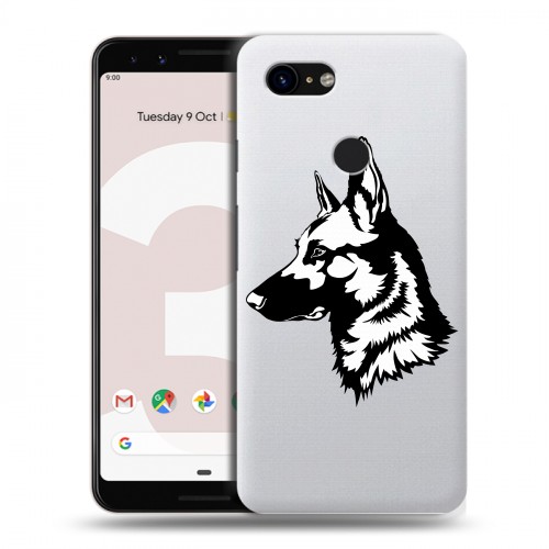 Полупрозрачный дизайнерский пластиковый чехол для Google Pixel 3 Прозрачные собаки
