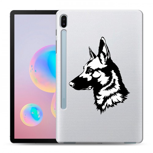 Полупрозрачный дизайнерский силиконовый с усиленными углами чехол для Samsung Galaxy Tab S6 Прозрачные собаки