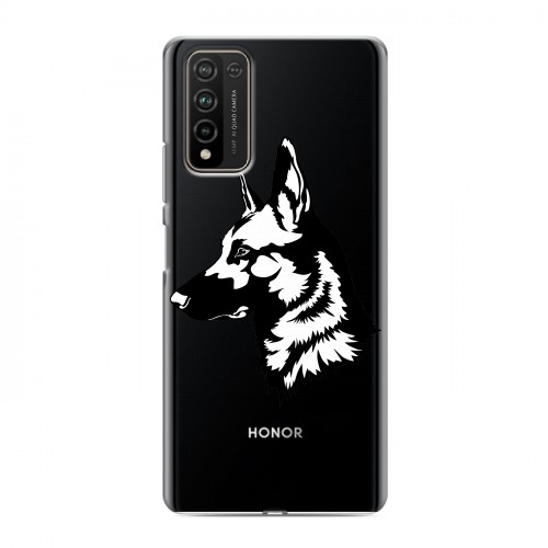 Полупрозрачный дизайнерский пластиковый чехол для Huawei Honor 10X Lite Прозрачные собаки