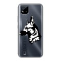 Полупрозрачный дизайнерский силиконовый с усиленными углами чехол для Realme C20 Прозрачные собаки