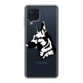Полупрозрачный дизайнерский пластиковый чехол для Samsung Galaxy A22 Прозрачные собаки