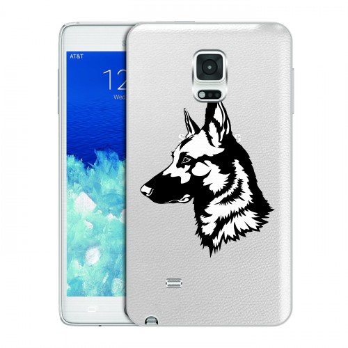 Полупрозрачный дизайнерский пластиковый чехол для Samsung Galaxy Note Edge Прозрачные собаки