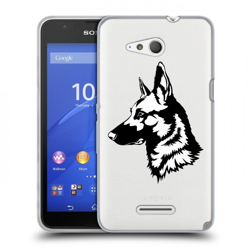 Полупрозрачный дизайнерский силиконовый чехол для Sony Xperia E4g Прозрачные собаки