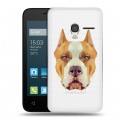 Полупрозрачный дизайнерский пластиковый чехол для Alcatel One Touch Pixi 3 (4.0) Прозрачные собаки
