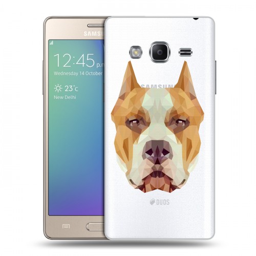 Полупрозрачный дизайнерский пластиковый чехол для Samsung Z3 Прозрачные собаки