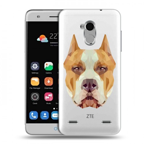 Полупрозрачный дизайнерский пластиковый чехол для ZTE Blade V7 Lite Прозрачные собаки