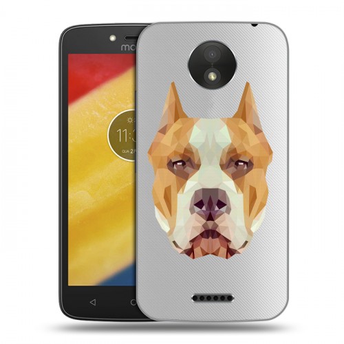 Полупрозрачный дизайнерский пластиковый чехол для Motorola Moto C Plus Прозрачные собаки