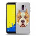 Полупрозрачный дизайнерский пластиковый чехол для Samsung Galaxy J6 Прозрачные собаки