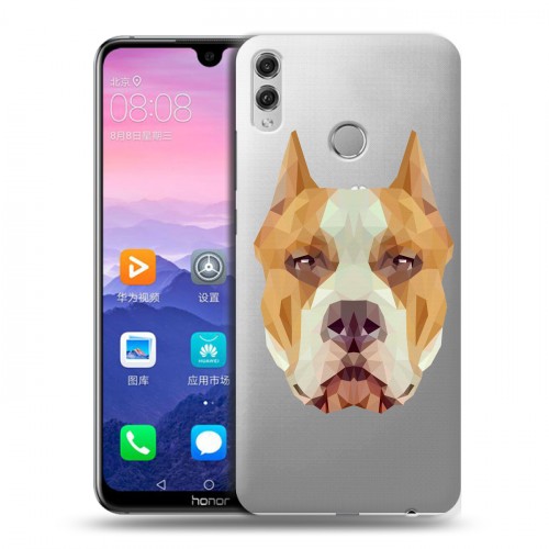 Полупрозрачный дизайнерский пластиковый чехол для Huawei Honor 8X Max Прозрачные собаки