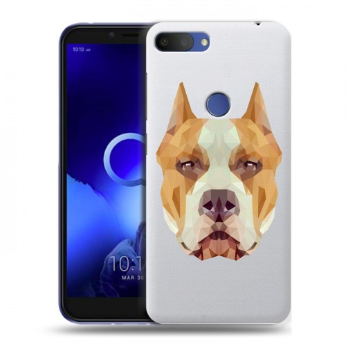 Полупрозрачный дизайнерский пластиковый чехол для Alcatel 1S (2019) Прозрачные собаки
