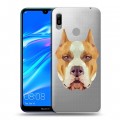 Полупрозрачный дизайнерский пластиковый чехол для Huawei Y6 (2019) Прозрачные собаки