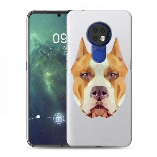 Полупрозрачный дизайнерский пластиковый чехол для Nokia 6.2 Прозрачные собаки