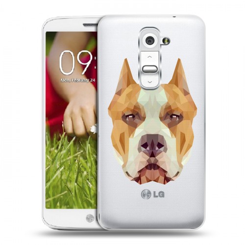 Полупрозрачный дизайнерский пластиковый чехол для LG Optimus G2 mini Прозрачные собаки